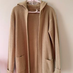 Tan hooded cardigan